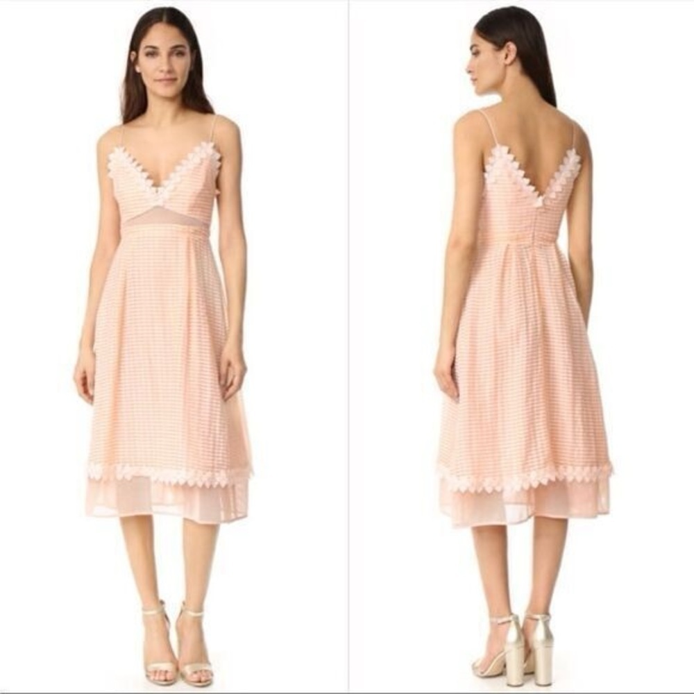 La Madison Pink Talulah Strappy Dress Lace Details Size Small
